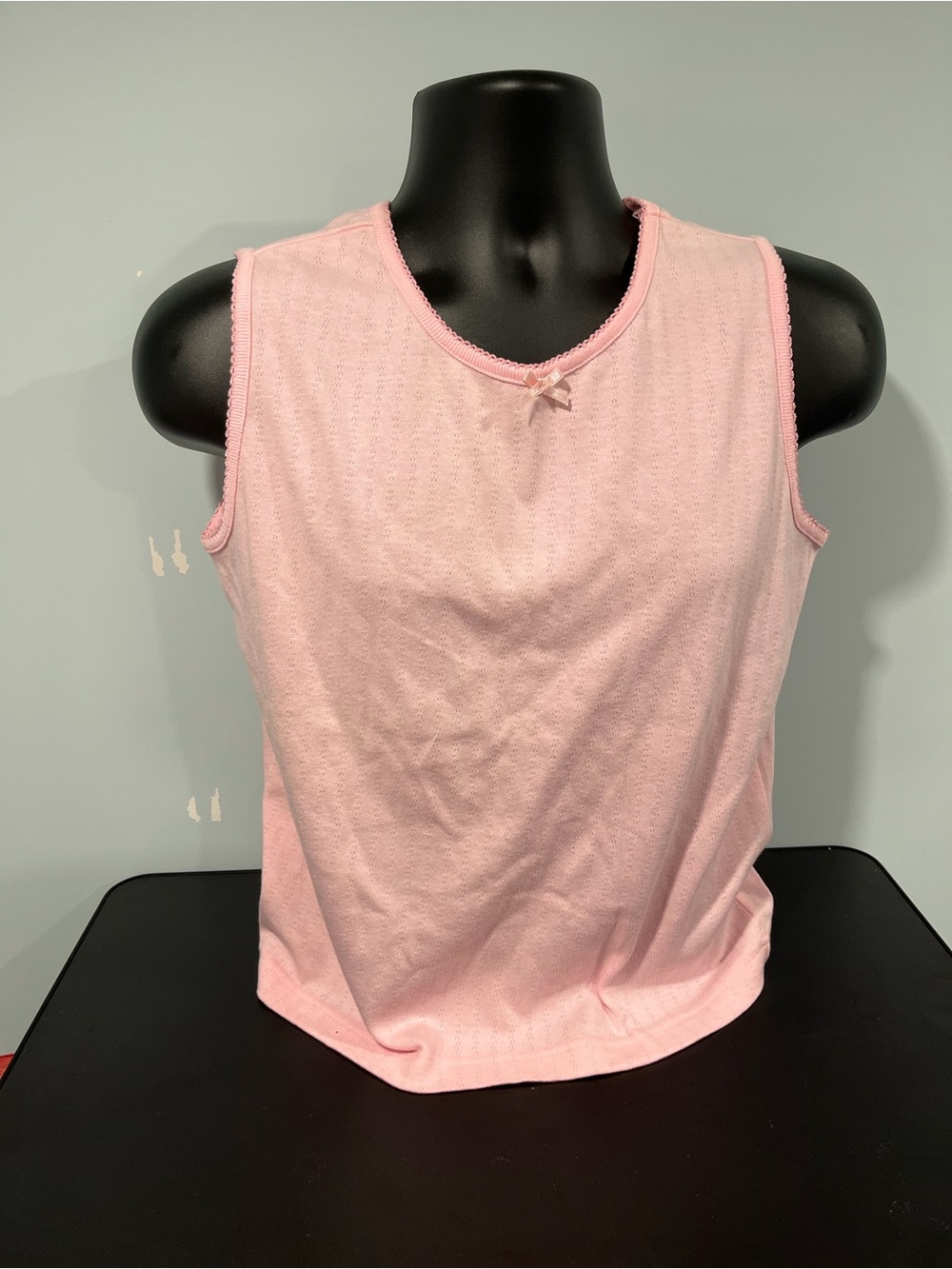 Women's Light Pink Sleeveless Tank Top with Bow Accent